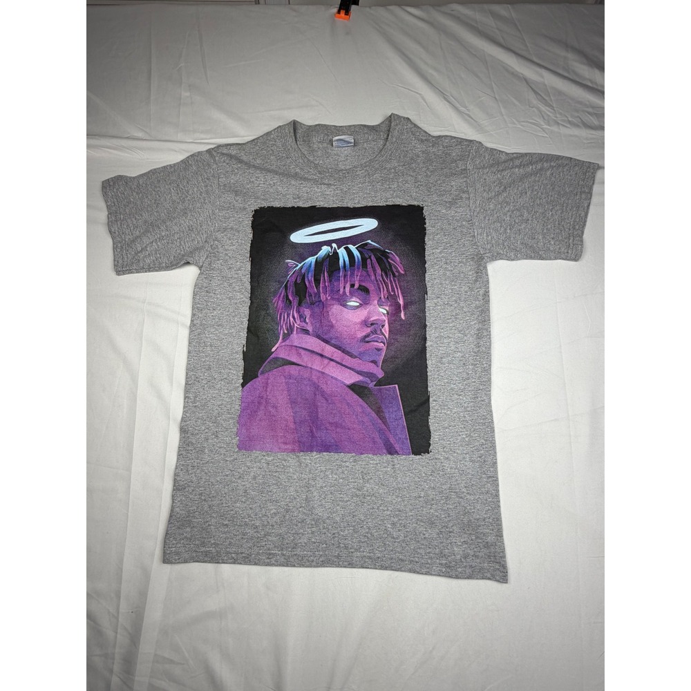Juice WRLD Yazbek Graphic T-Shirt Mens Small Heather Gray Halo Portrait Tee